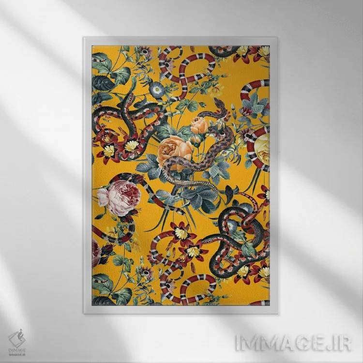 تابلو خطرات جنگل III اثر برجو کورکمازیورک - نمای قابدار سفید