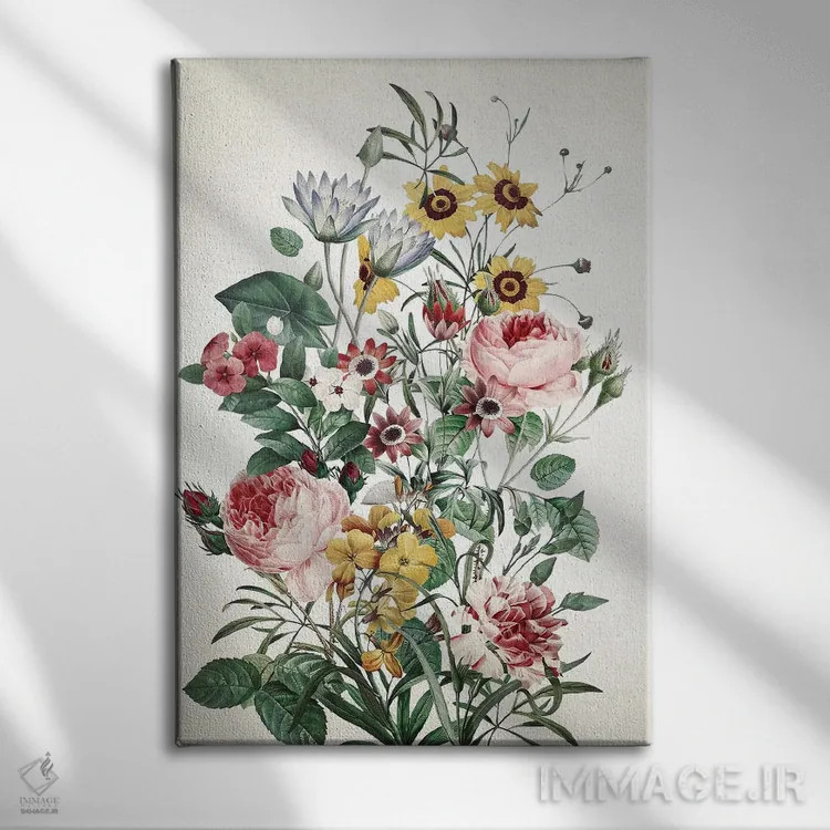 تابلو گل بزرگ اثر برجو کورکمازیورک - نمای روبهرو روی دیوار