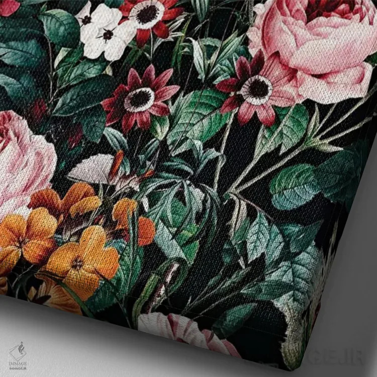 تابلو گل بزرگ IV اثر برجو کورکمازیورک - نمای نزدیک بافت بوم