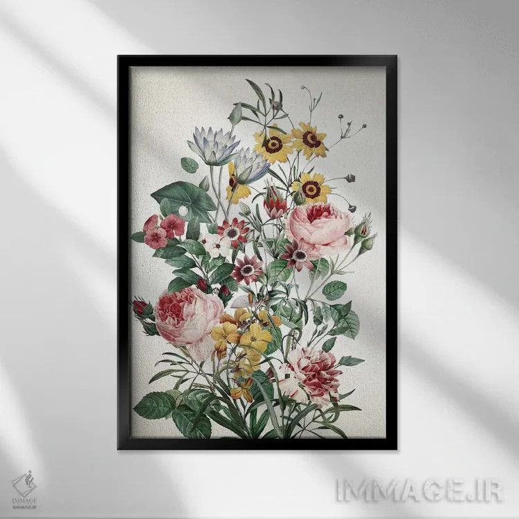 تابلو گل بزرگ اثر برجو کورکمازیورک - نمای قابدار مشکی