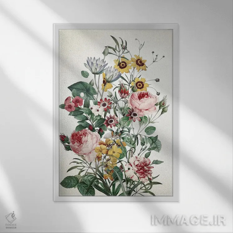 تابلو گل بزرگ اثر برجو کورکمازیورک - نمای قابدار سفید