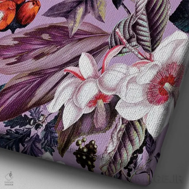 تابلو گلبرگ زعفران وحشی اثر برجو کورکمازیورک - نمای نزدیک بافت بوم