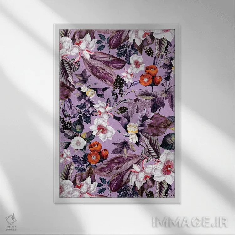 تابلو گلبرگ زعفران وحشی اثر برجو کورکمازیورک - نمای قابدار سفید