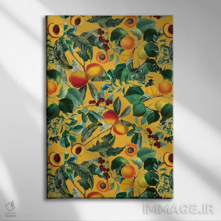 تابلو طرح گل و میوه II اثر برجو کورکمازیورک - نمای روبهرو روی دیوار