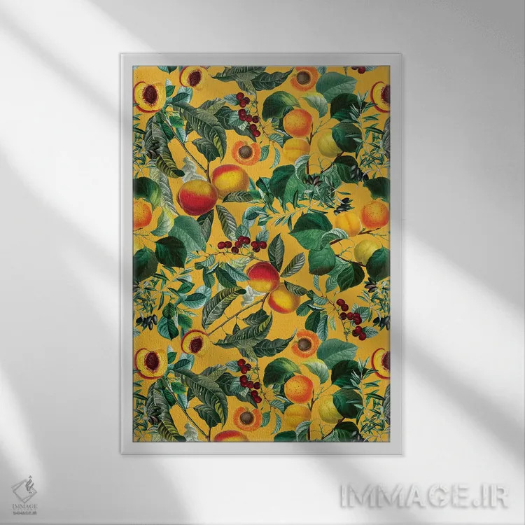 تابلو طرح گل و میوه II اثر برجو کورکمازیورک - نمای قابدار سفید
