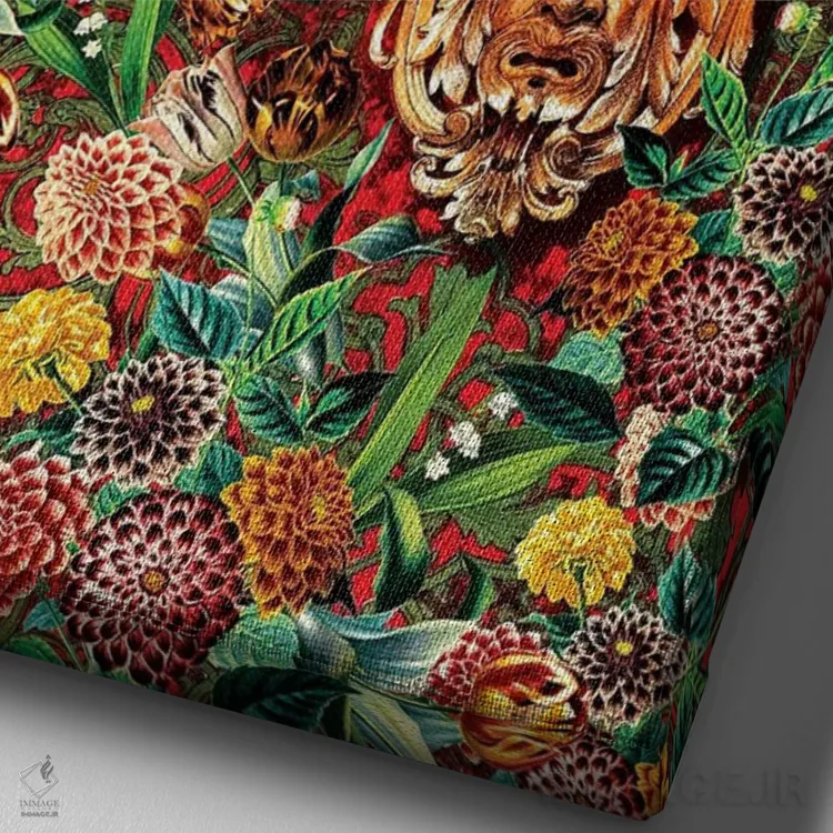 تابلو باغ گیاهشناسی قدیمی اثر برجو کورکمازیورک - نمای نزدیک بافت بوم