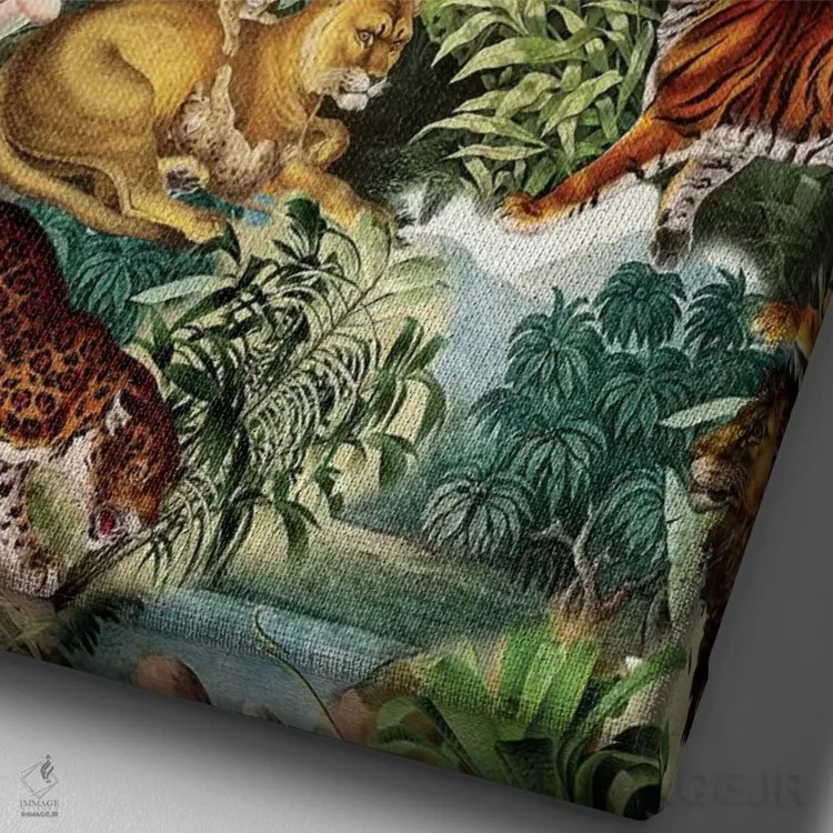 تابلو زیبایی جنگل اثر برجو کورکمازیورک - نمای نزدیک بافت بوم