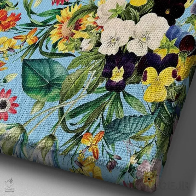 تابلو باغ تابستانی IV اثر برجو کورکمازیورک - نمای نزدیک بافت بوم