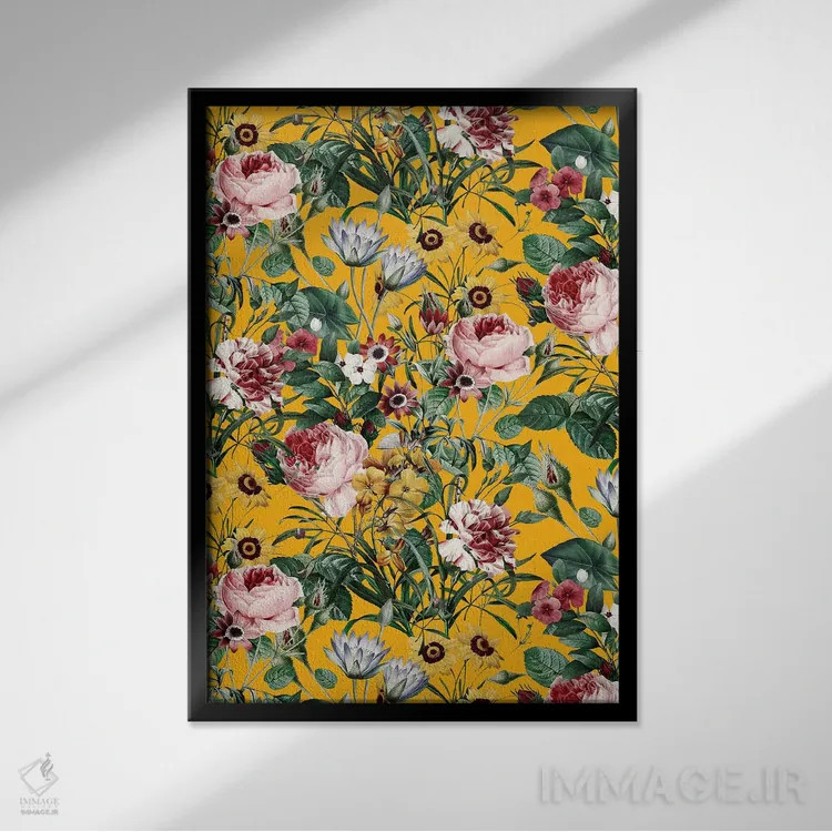 تابلو باغ تابستانی اثر برجو کورکمازیورک - نمای قابدار مشکی