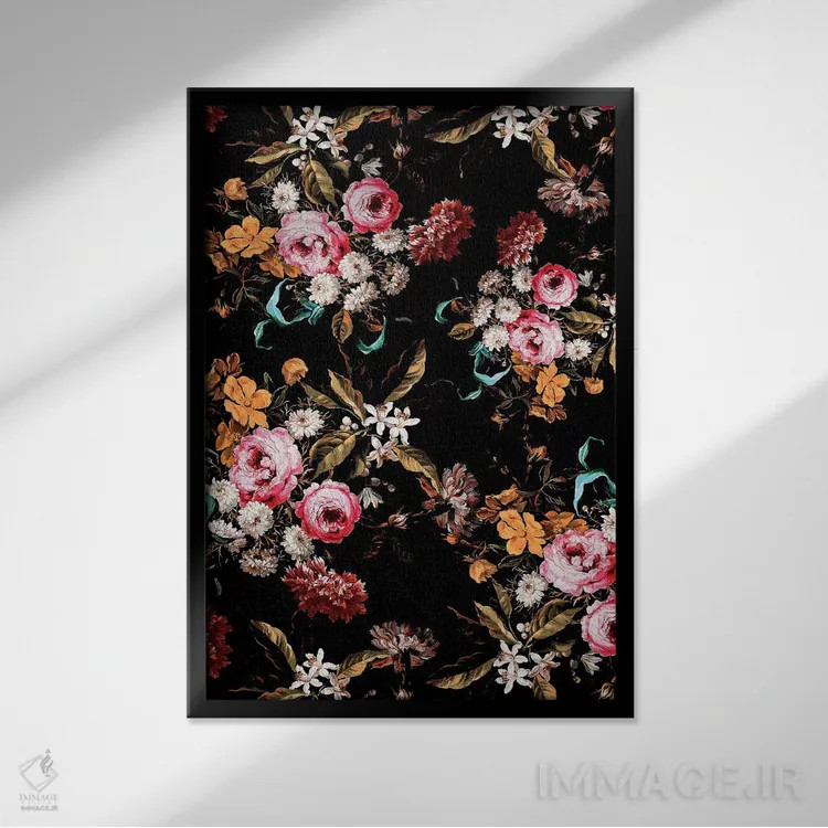 تابلو باغ نیمه شب IV اثر برجو کورکمازیورک - نمای قابدار مشکی