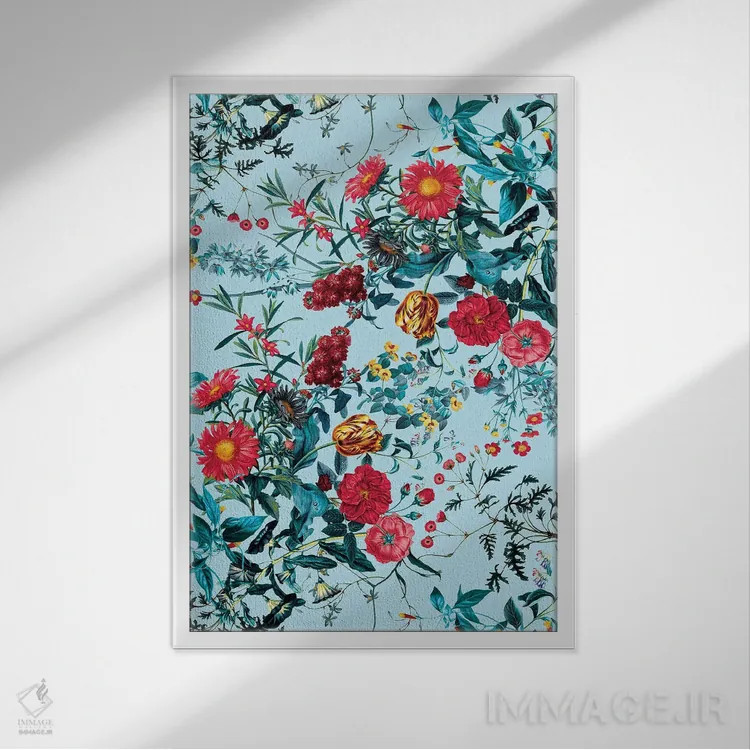 تابلو باغ تابستانی III اثر برجو کورکمازیورک - نمای قابدار سفید