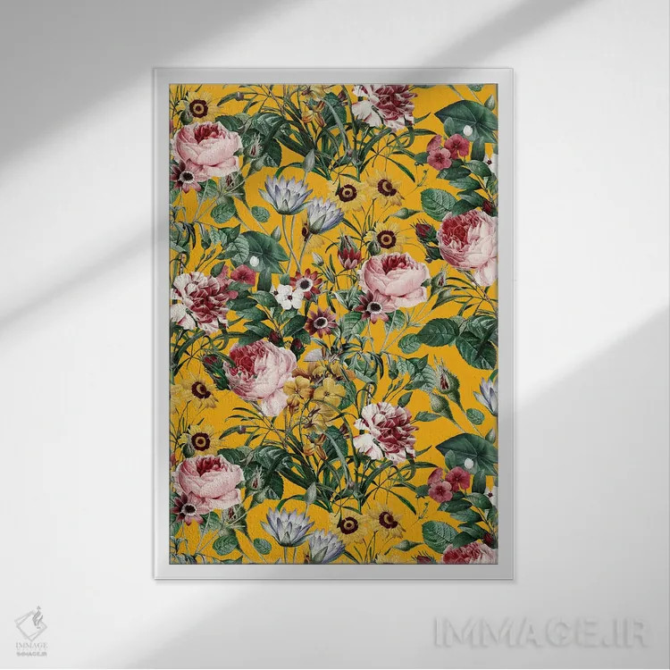 تابلو باغ تابستانی اثر برجو کورکمازیورک - نمای قابدار سفید