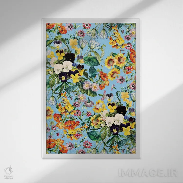 تابلو باغ تابستانی IV اثر برجو کورکمازیورک - نمای قابدار سفید