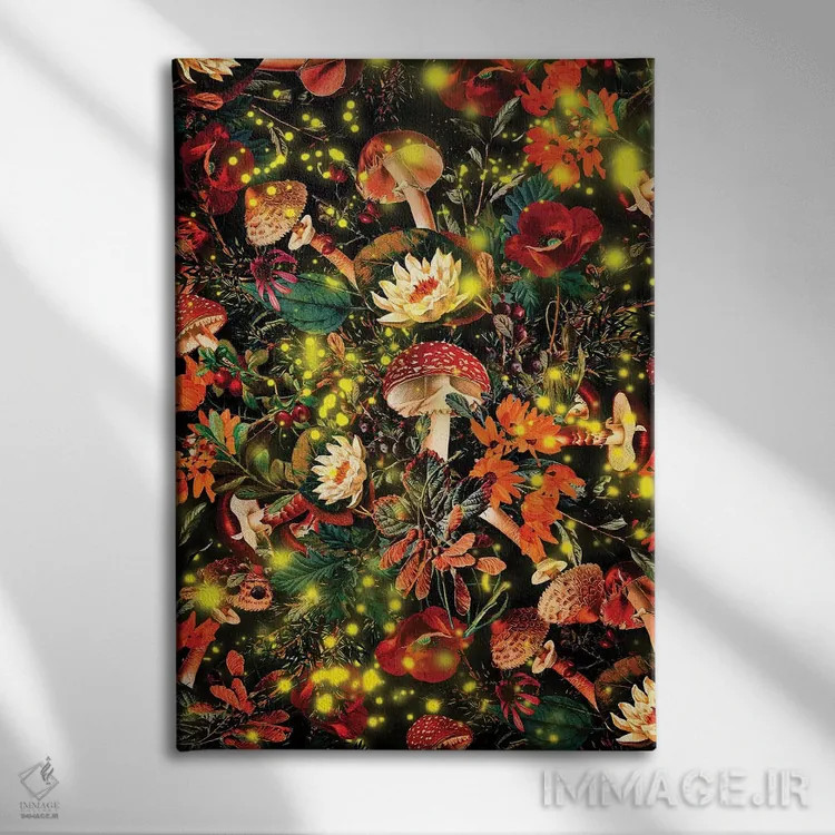 تابلو باغ شب و کرمهای شبتاب اثر برجو کورکمازیورک - نمای روبهرو روی دیوار