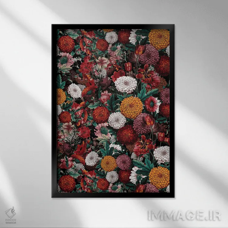 تابلو باغ شب پاییزی II اثر برجو کورکمازیورک - نمای قابدار مشکی