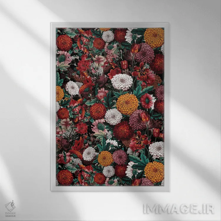 تابلو باغ شب پاییزی II اثر برجو کورکمازیورک - نمای قابدار سفید