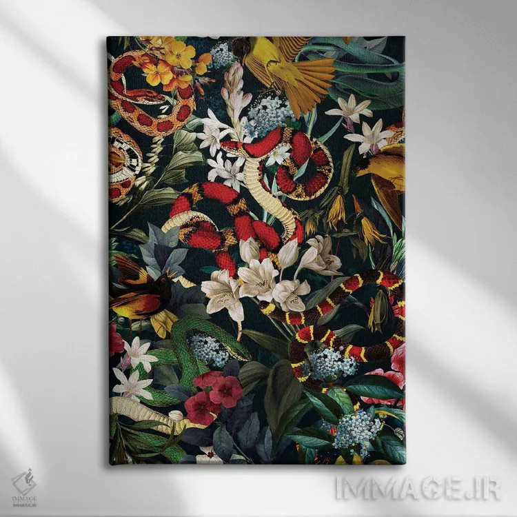 تابلو پرندگان و مارها II اثر برجو کورکمازیورک - نمای روبهرو روی دیوار