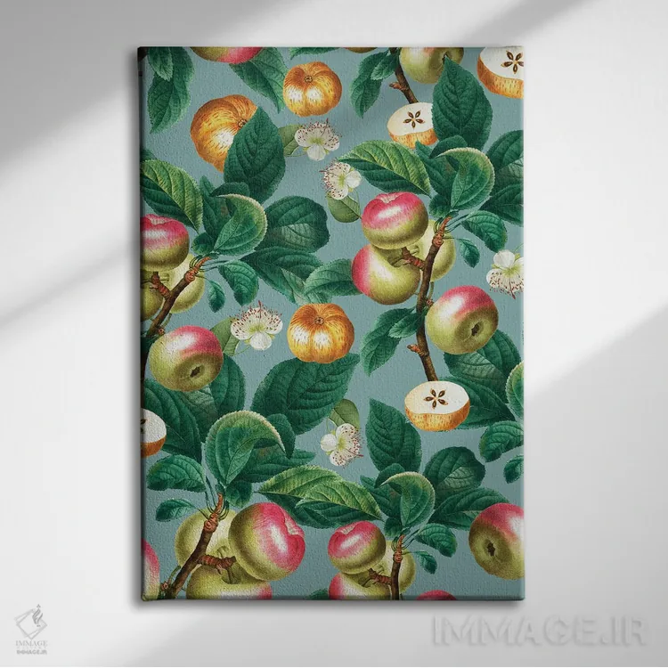 تابلو طرح میوههای بهار-تابستان ۲۰۲۲ اثر برجو کورکمازیورک - نمای روبهرو روی دیوار