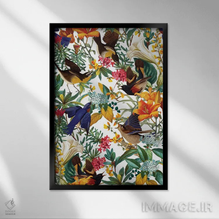 تابلو سرزمین پرندگان شماره ۲ اثر برجو کورکمازیورک - نمای قابدار مشکی