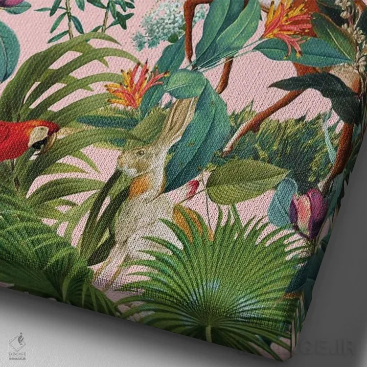 تابلو جنگل زیبا شماره ۹ اثر برجو کورکمازیورک - نمای نزدیک بافت بوم