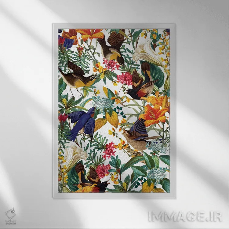 تابلو سرزمین پرندگان شماره ۲ اثر برجو کورکمازیورک - نمای قابدار سفید