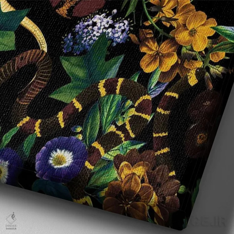 تابلو باغ و مارها اثر برجو کورکمازیورک - نمای نزدیک بافت بوم