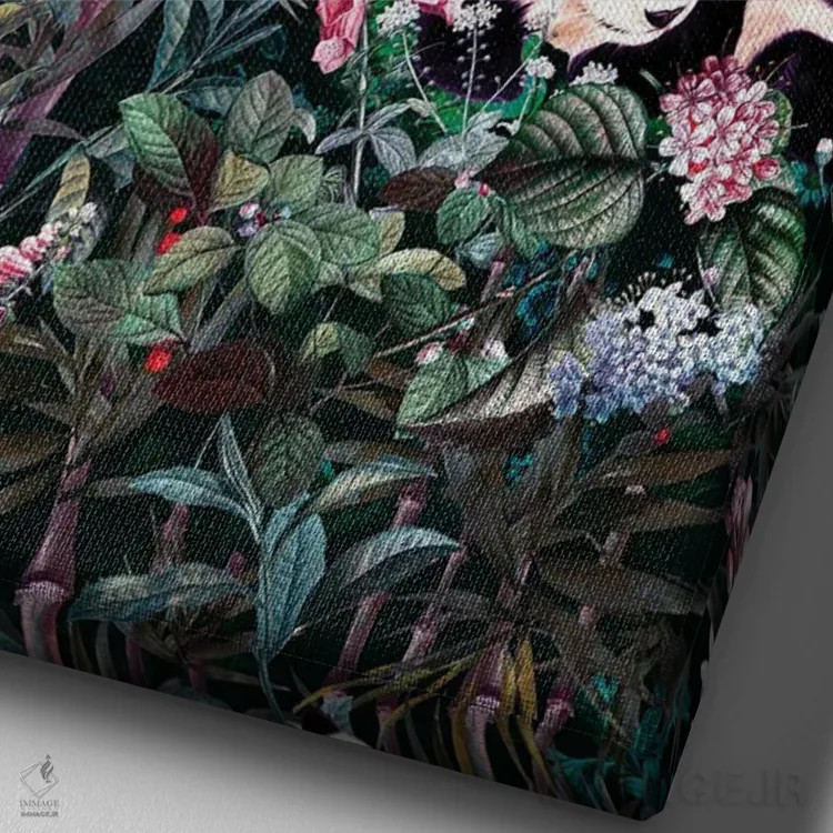 تابلو پاندای جنگل بارانی اثر برجو کورکمازیورک - نمای نزدیک بافت بوم