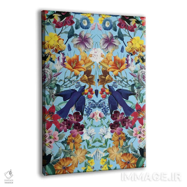 تابلو گلها و پرندگان شماره ۴۳ اثر برجو کورکمازیورک - نمای پرسپکتیو محصول