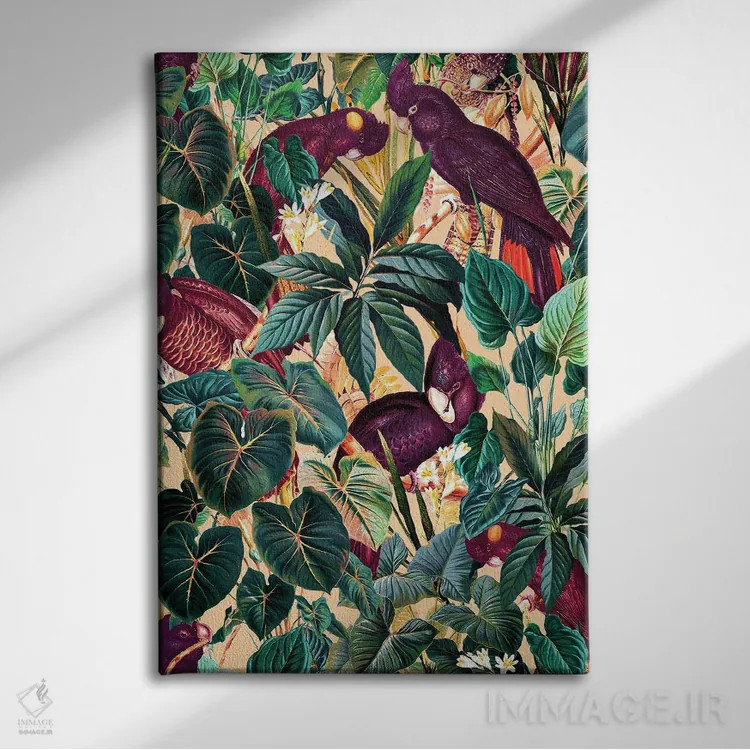 تابلو گلها و پرندگان شماره ۴۲ اثر برجو کورکمازیورک - نمای روبهرو روی دیوار