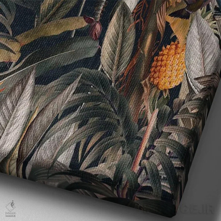 تابلو جنگل نیمهشب شماره ۳ اثر برجو کورکمازیورک - نمای نزدیک بافت بوم