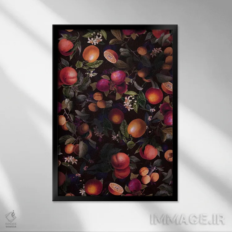 تابلو طرح میوه کلاسیک شماره ۲۴ اثر برجو کورکمازیورک - نمای قابدار مشکی