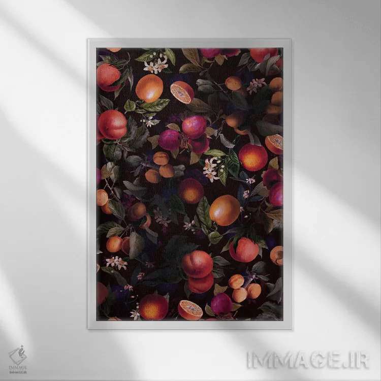 تابلو طرح میوه کلاسیک شماره ۲۴ اثر برجو کورکمازیورک - نمای قابدار سفید