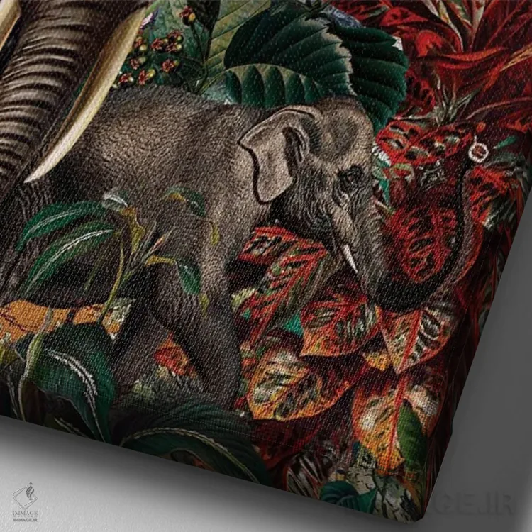 تابلو جنگل زیبا شماره ۷ اثر برجو کورکمازیورک - نمای نزدیک بافت بوم