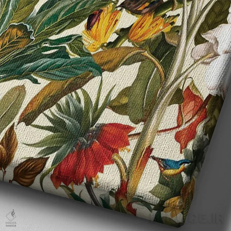 تابلو جنگل زیبا شماره ۴ اثر برجو کورکمازیورک - نمای نزدیک بافت بوم