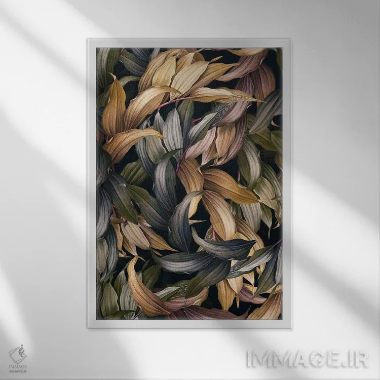 تابلو جنگل جادویی گرمسیری شماره ۴ اثر برجو کورکمازیورک - نمای قابدار سفید