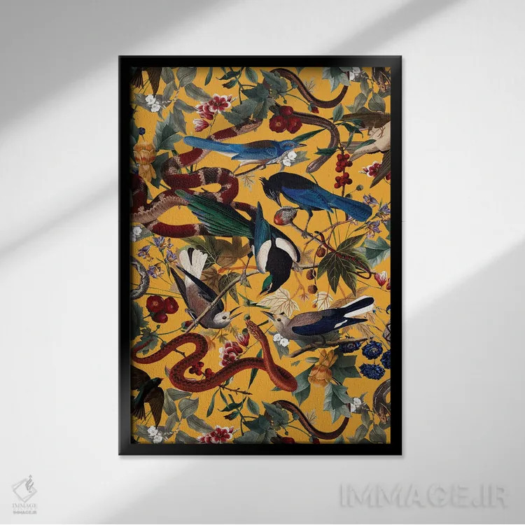 تابلو خطرهای جنگل شماره ۱۰ اثر برجو کورکمازیورک - نمای قابدار مشکی