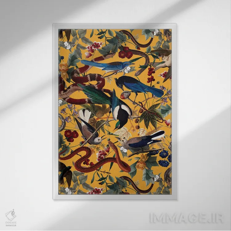 تابلو خطرهای جنگل شماره ۱۰ اثر برجو کورکمازیورک - نمای قابدار سفید