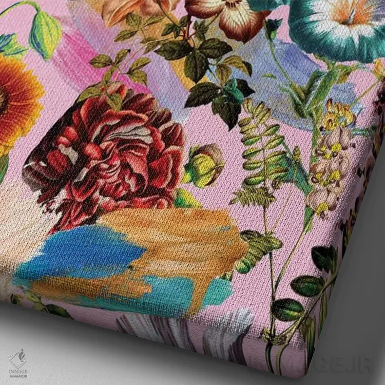 تابلو گیاهی تابستانی شماره ۹ اثر برجو کورکمازیورک - نمای نزدیک بافت بوم