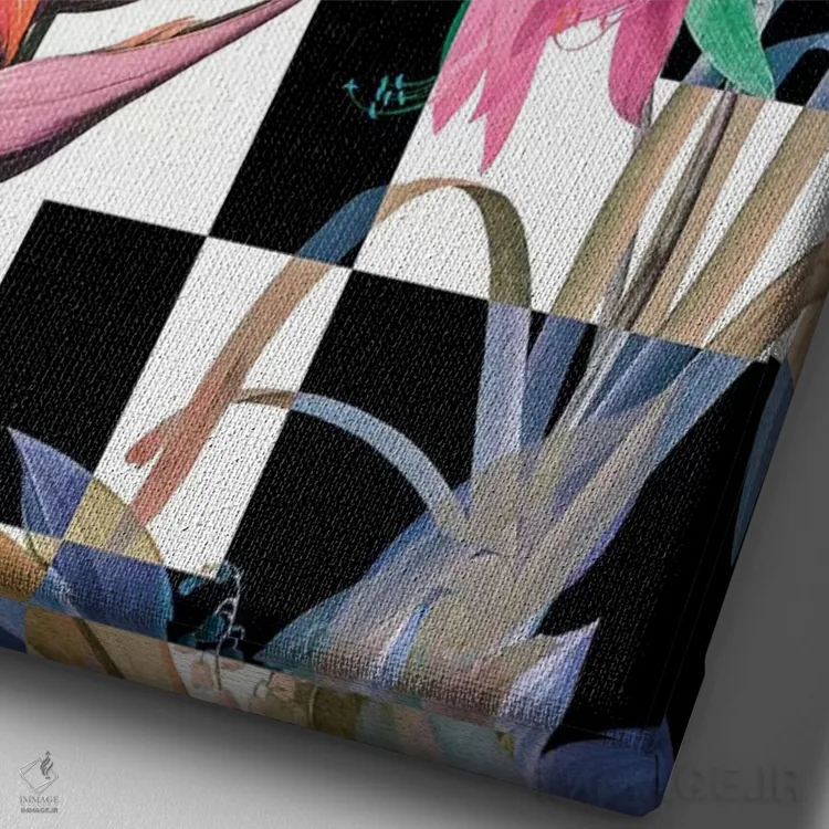 تابلو توهم گلها اثر برجو کورکمازیورک - نمای نزدیک بافت بوم