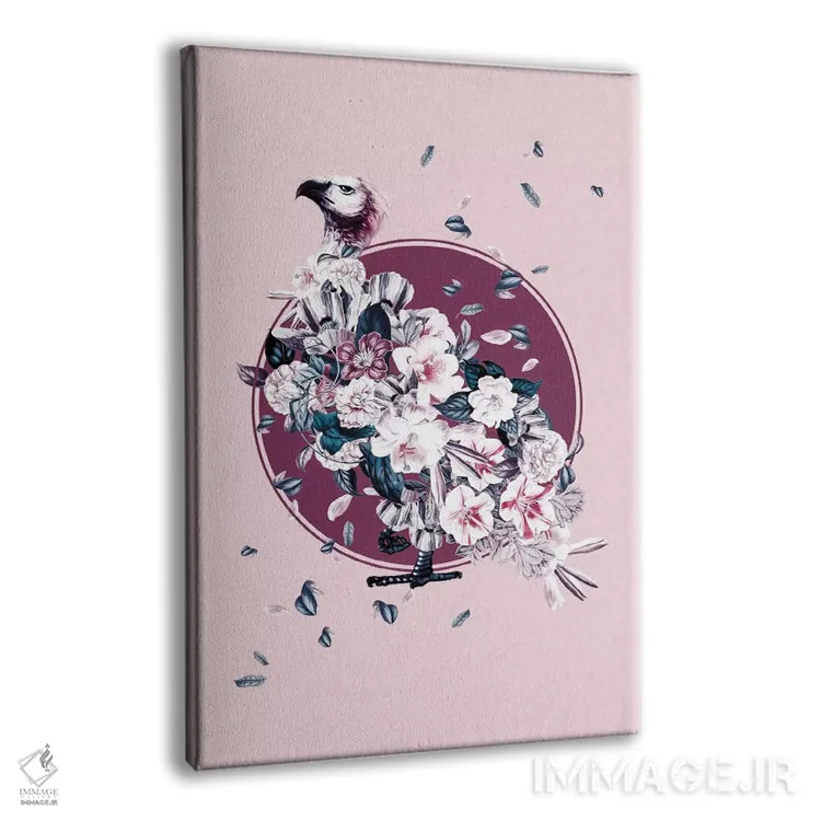 تابلو کرکس گلدار اثر برجو کورکمازیورک - نمای پرسپکتیو محصول