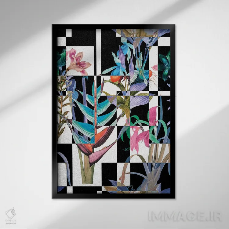 تابلو توهم گلها اثر برجو کورکمازیورک - نمای قابدار مشکی