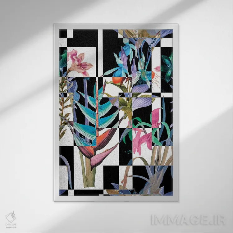 تابلو توهم گلها اثر برجو کورکمازیورک - نمای قابدار سفید