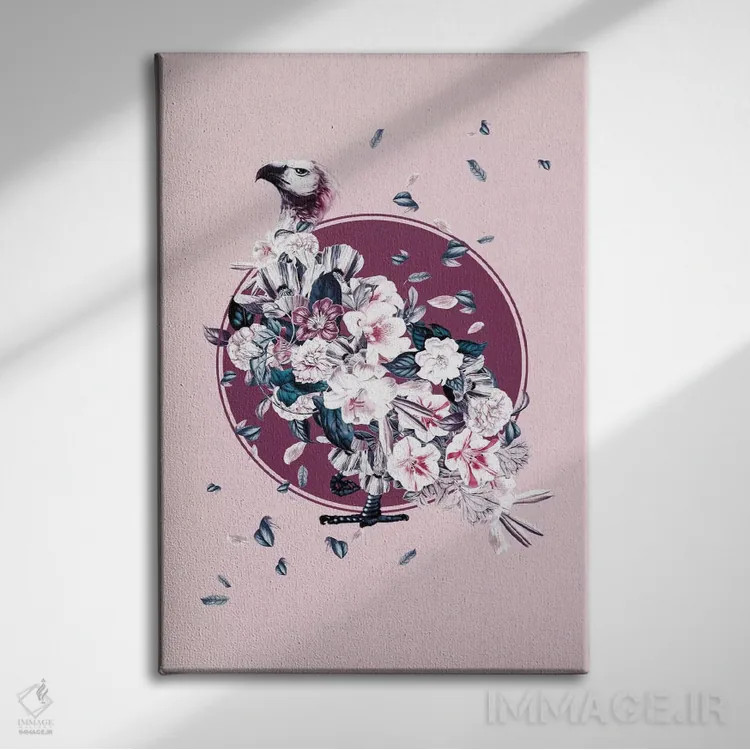 تابلو کرکس گلدار اثر برجو کورکمازیورک - نمای روبهرو روی دیوار