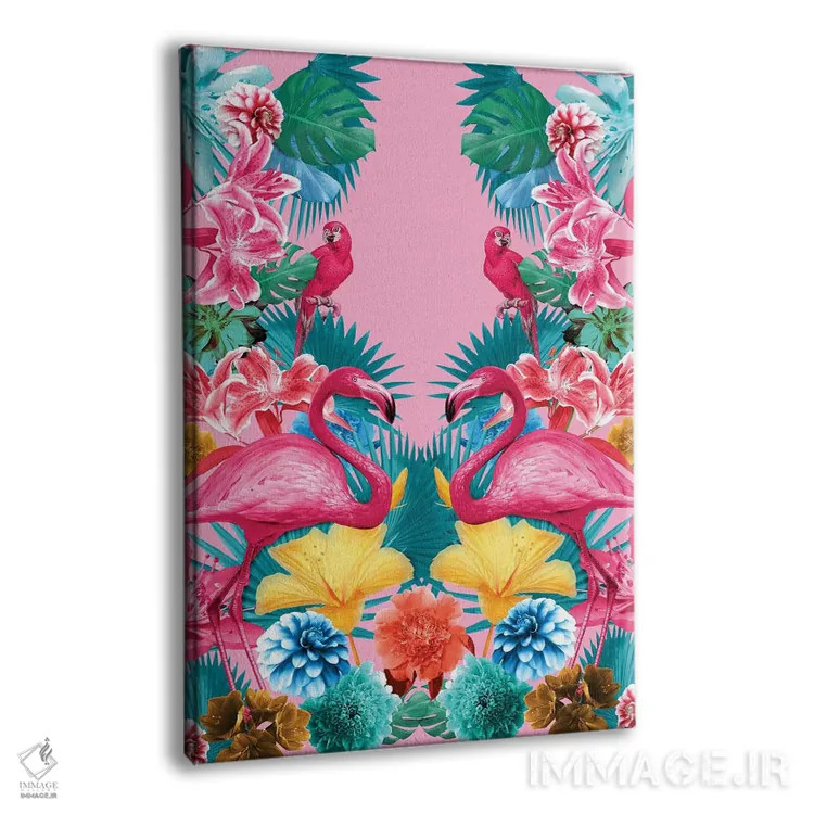 تابلو فلامینگو و باغ گرمسیری اثر برجو کورکمازیورک - نمای پرسپکتیو محصول