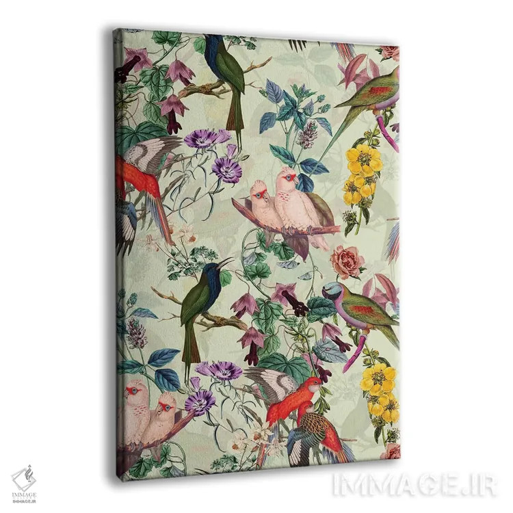 تابلو گلها و پرندگان شماره ۸ اثر برجو کورکمازیورک - نمای پرسپکتیو محصول