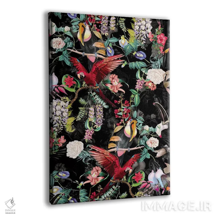 تابلو گلها و پرندگان شماره ۹ اثر برجو کورکمازیورک - نمای پرسپکتیو محصول