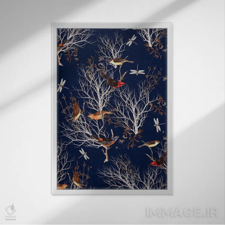 تابلو طبیعت گلدار اثر برجو کورکمازیورک - نمای قابدار سفید