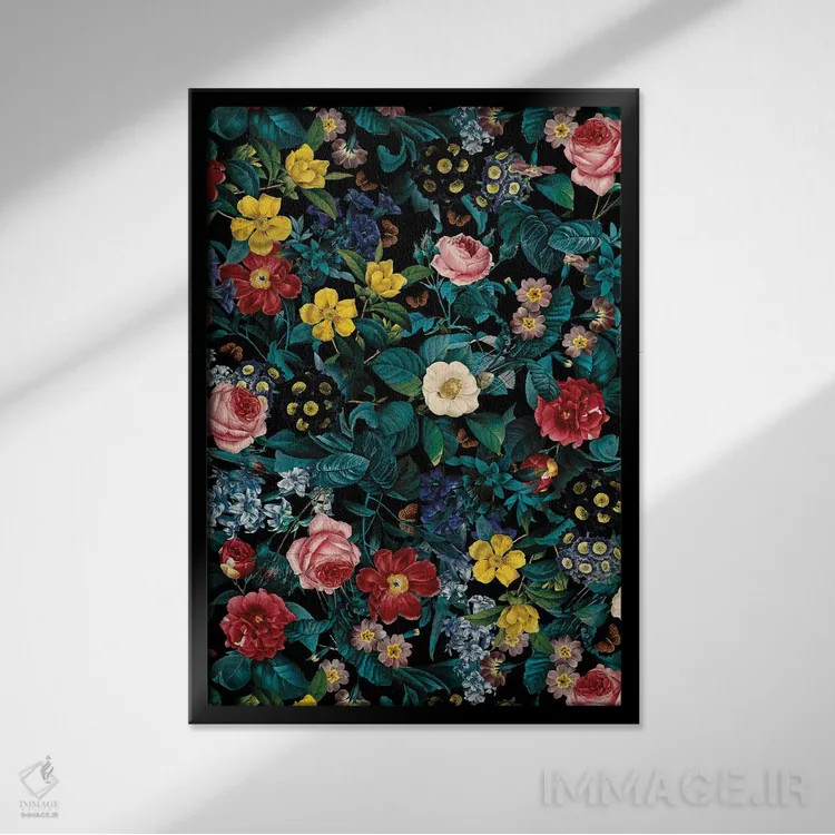 تابلو باغ شب شماره ۲۵ اثر برجو کورکمازیورک - نمای قابدار مشکی