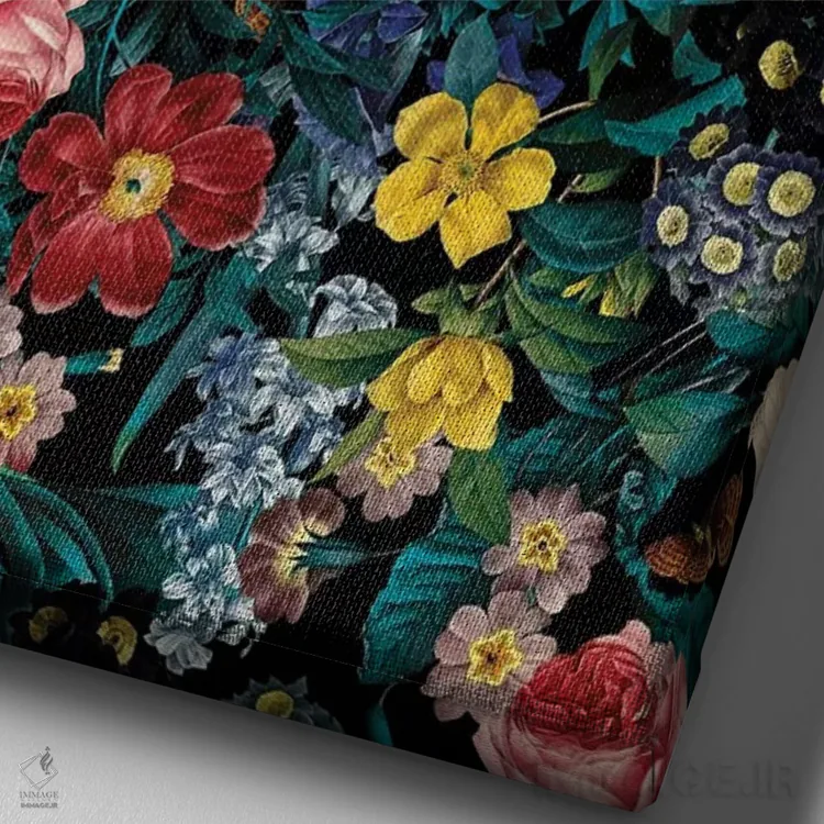 تابلو باغ شب شماره ۲۵ اثر برجو کورکمازیورک - نمای نزدیک بافت بوم