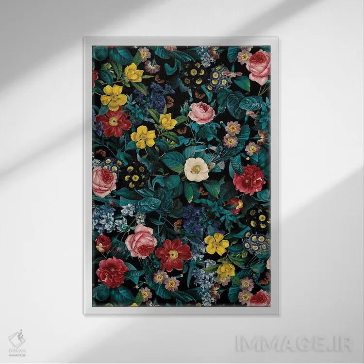 تابلو باغ شب شماره ۲۵ اثر برجو کورکمازیورک - نمای قابدار سفید